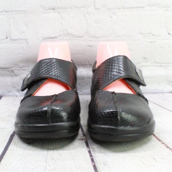 ALEGRIA Kaitlyn Black Snake Skin Texture Embossed Shoes US 9.5-10 / 40 - Picture 4 of 9